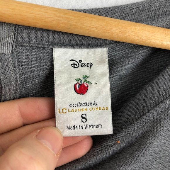 Disney LC Lauren Conrad Women's Size Small Snow White Grey Lace Trim Graphic Top - Picture 8 of 10